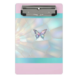 Elegante Holographic Butterfly Mini Clipboard Mini Klemmbrett