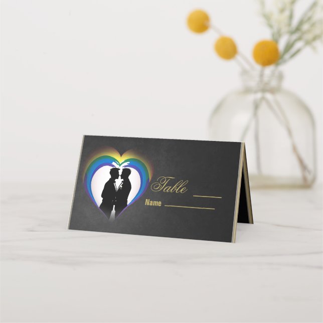 Elegante homosexuelle Silhouetten. Platzkarte (Vorderseite)
