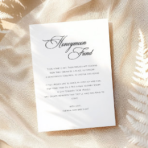 Elegante Honeymoon Fund Enclosure Cards Einladung