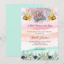 Elegante Honigbiene-Baby-Shower-Einladung