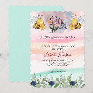 Elegante Honigbiene-Baby-Shower-Einladung