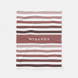 Elegante horizontale Streifen mit Namen in weichbr Fleecedecke