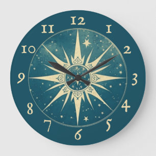 Élégante horloge bleue cosmique