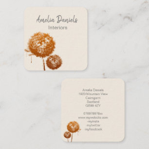 Élégante horloge Dandelion sur Carte de visite crè