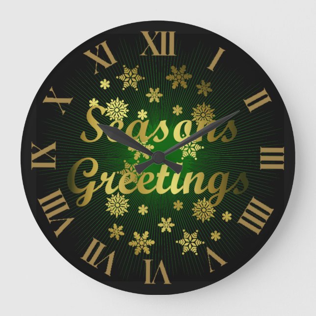 Élégante horloge de Noël Joyeuses Fêtes (Recto)