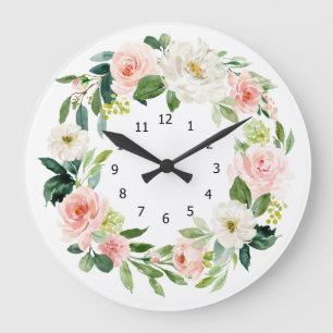 Élégante horloge florale,