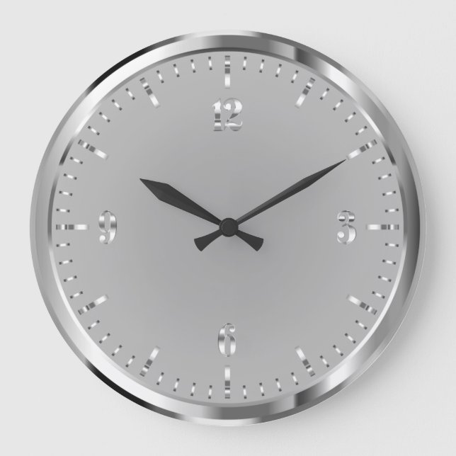 Élégante horloge murale acrylique brillante en arg (Recto)