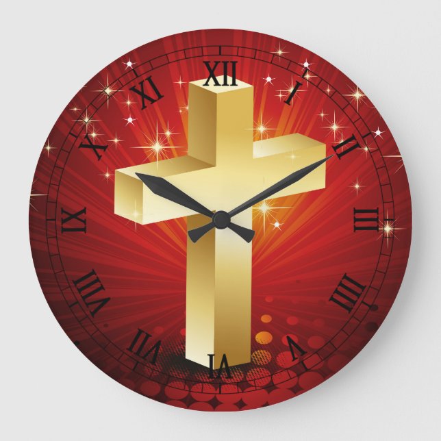 Élégante horloge murale de la Croix d'or (Recto)