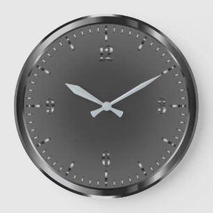 Élégante horloge murale en acrylique noire brillan