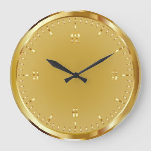 Élégante horloge murale en or brillant acrylique