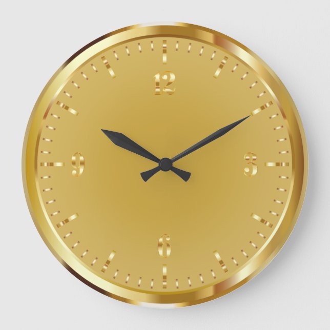 Élégante horloge murale en or brillant acrylique (Recto)
