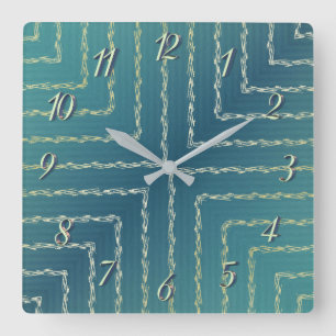 Élégante horloge murale géométrique verte