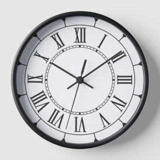 Elégante horloge murale numérique romaine ⏳ noir &