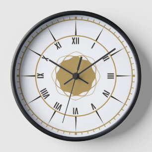 Elégante horloge murale numérique romaine - Noir e
