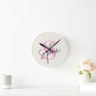 Élégante horloge murale Pastel avec nom personnali