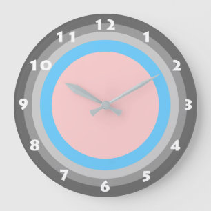 ÉLÉGANTE horloge murale ROSE ET BLEU