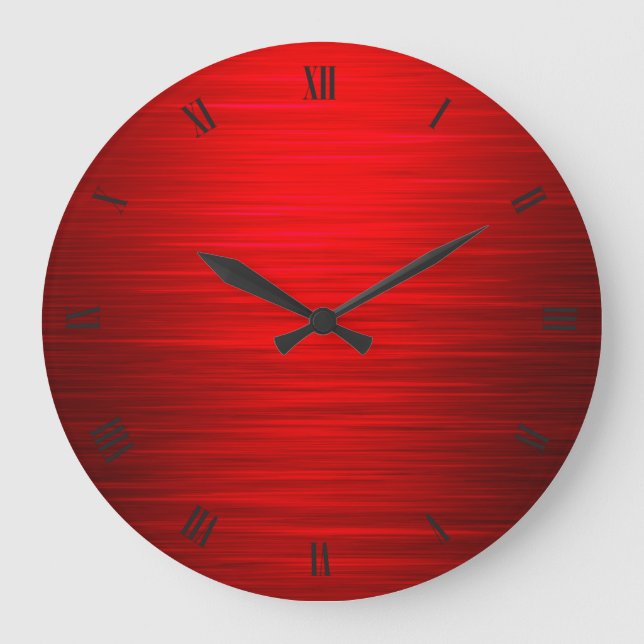 Elégante horloge murale rouge brillant (Recto)