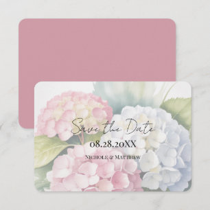 Elegante Hortensien in Aquarell Save The Date