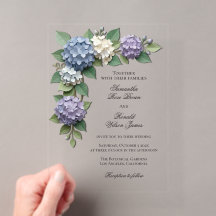 Elegante Hortensienblumen Acryl Hochzeit