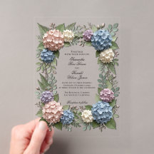 Elegante Hortensienblüten Acryl Hochzeit