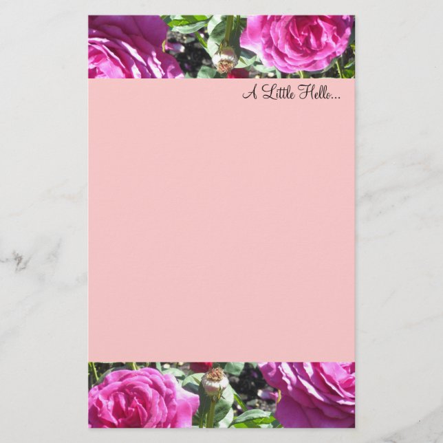 Elegante Hot Pink-Rose Briefpapier (Vorderseite)