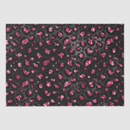 Elegante, Hot Pink und Black Glitzer Leopard Spots Seidenpapier