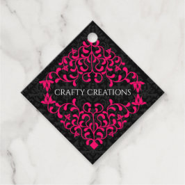 Elegante Hot Pink-Wirbel Blühte Hang Geschenkanhänger