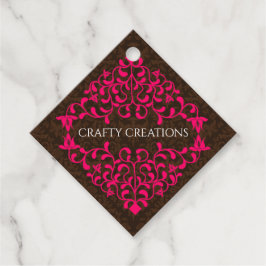Elegante Hot Pink-Wirbel Blühte Hang Geschenkanhänger