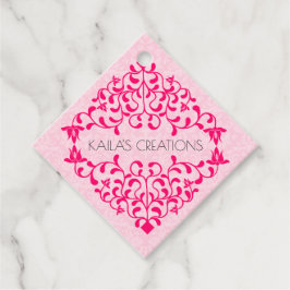 Elegante Hot Pink-Wirbel Blühte Hang Geschenkanhänger