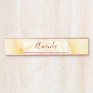 Elegante hübsche gelbe Rose mit Namen Türschild