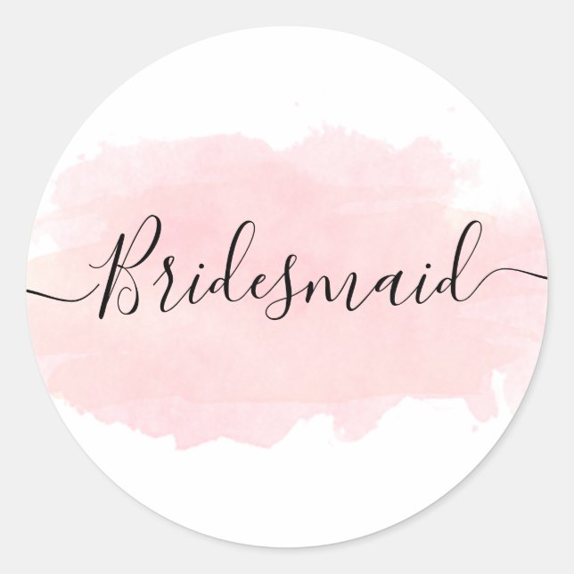 Elegante hübsche Küken rosa Aquarellmaid Runder Aufkleber (Vorderseite)