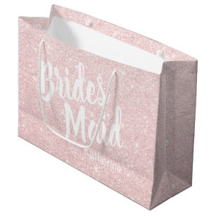 Elegante hübsche Küken Rose Gold Glitzer Braun Große Geschenktüte