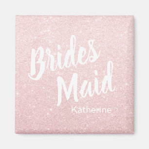 Elegante hübsche Küken Rose Gold Glitzer Braun Magnet