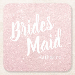 Elegante hübsche Rose Gold Glitzer Bridesmaid Rechteckiger Pappuntersetzer