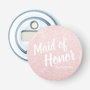 Elegante hübsche Rose Gold Glitzer Trauzeugin Flaschenöffner
