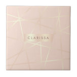 Elegante hübsche Rose Gold & Rosa geometrisch Fliese<br><div class="desc">Stilvolle Imitat Kupfer Rose Gold & rot rosa geometrische Muster.</div>