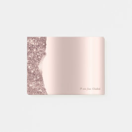 Elegante, hübsche, roségoldene Glitter Post-it Klebezettel