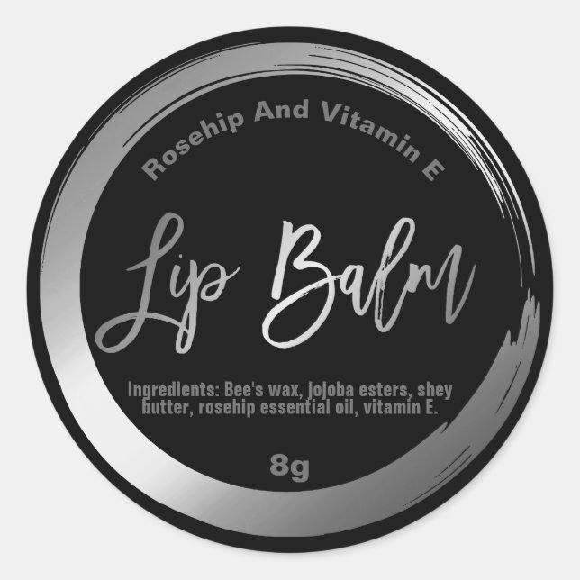 Élégante Huile d'Argent Sur Étiquettes Black Lip B (Devant)