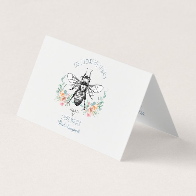 Elegante Hummel Florist floral geklappt Visitenkarten (Vorderseite)
