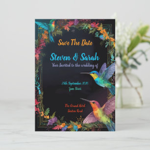 Elegante Hummingbird & Floral Wedding Einladung