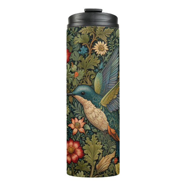 Elegante Hummingbird-Kunstwerke mit böhmischer Blü Thermosbecher (Vorderseite)