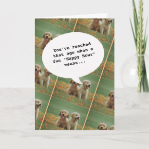 Elegante Hunde Happy Hour Altes sonniges Geburtsta Karte