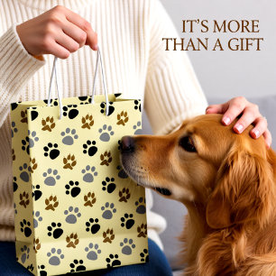 Elegante Hunde-Pfoten Mittlere Geschenktüte