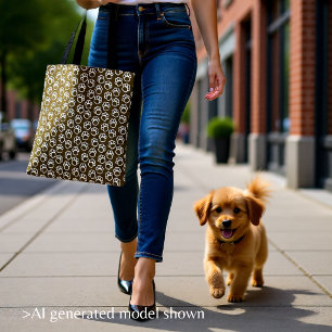 Elegante Hundepfoten braun Tasche