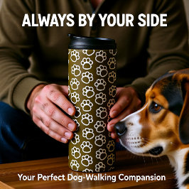 Elegante Hundpfeffer braun Thermosbecher