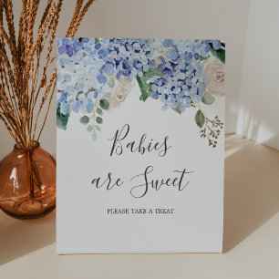 Elegante Hydrangea Babys sind eine süße Babydusche Sockelschild