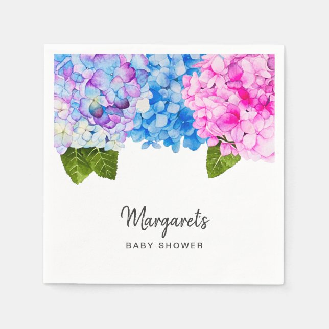 Elegante Hydrangea-Blume | Babydusche Serviette (Vorderseite)