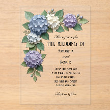 Elegante Hydrangeen-Blumen-Ecke Acryl-Hochzeit