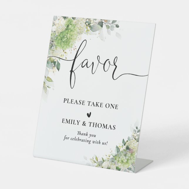 Elegante Hydrangeen Brautparty Geschenk Schild (Vorderseite)