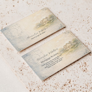 Elegante Hypothekenmakler-Home-Blueprint-Branding Visitenkarte